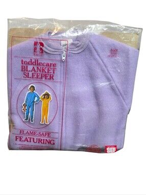 Vintage Riegel Toddlecare Lavender Blanket Sleeper Pajamas New In Package Small